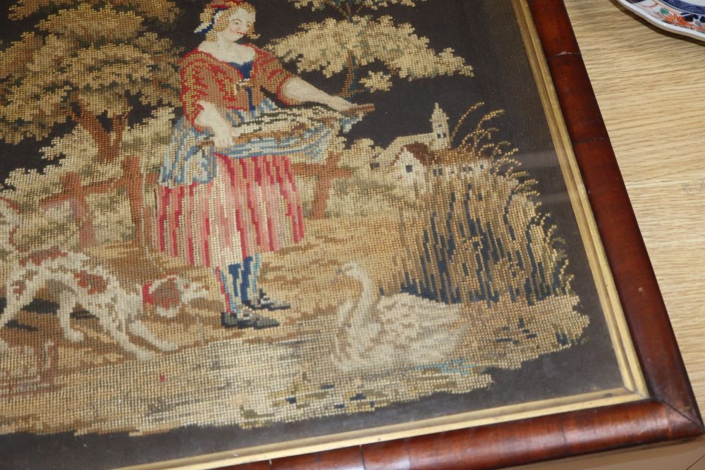 A Berlin needlework and a sampler, 44 x 39.5cm